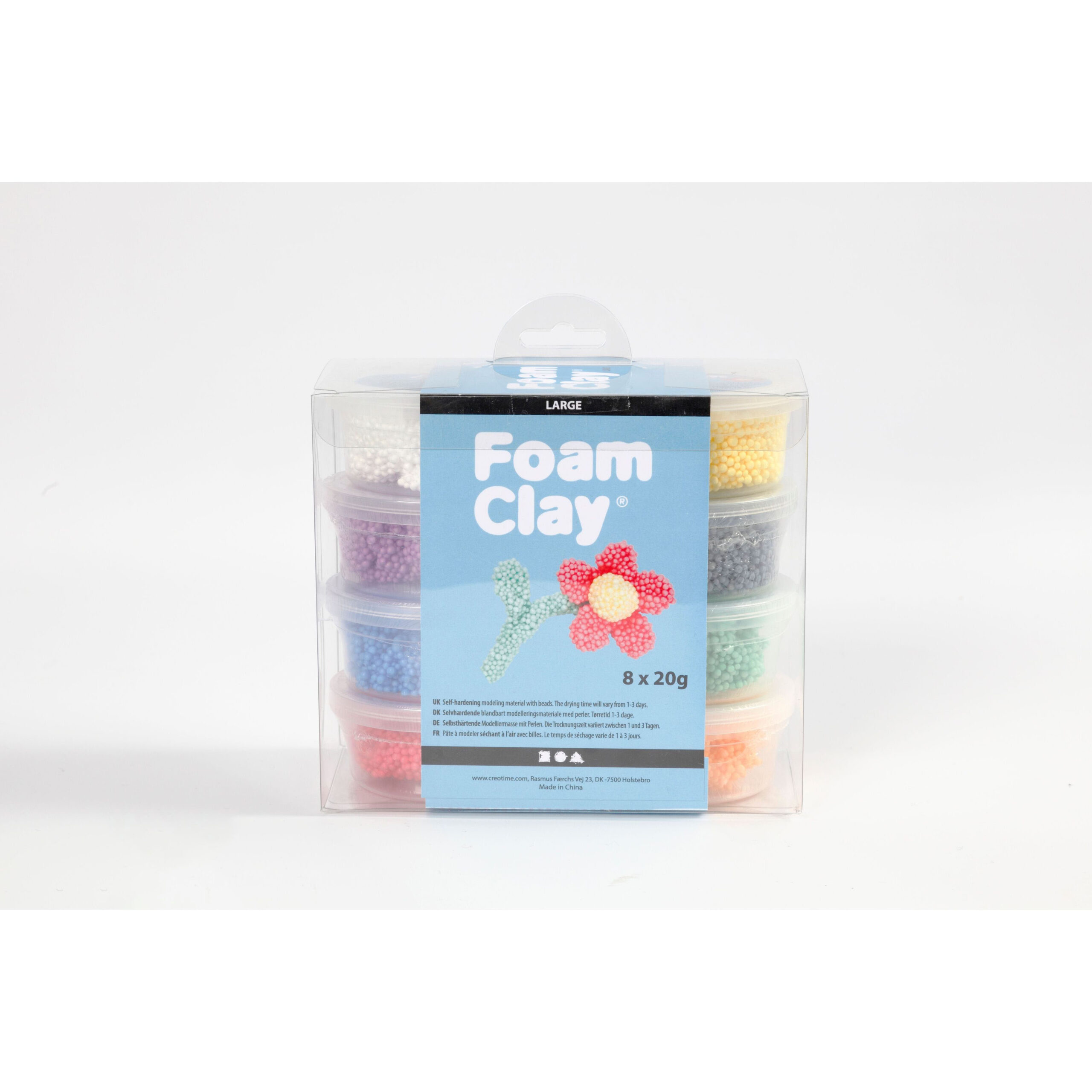Foam Clay lera Large mixade färger 8x20g Festfabriken.se