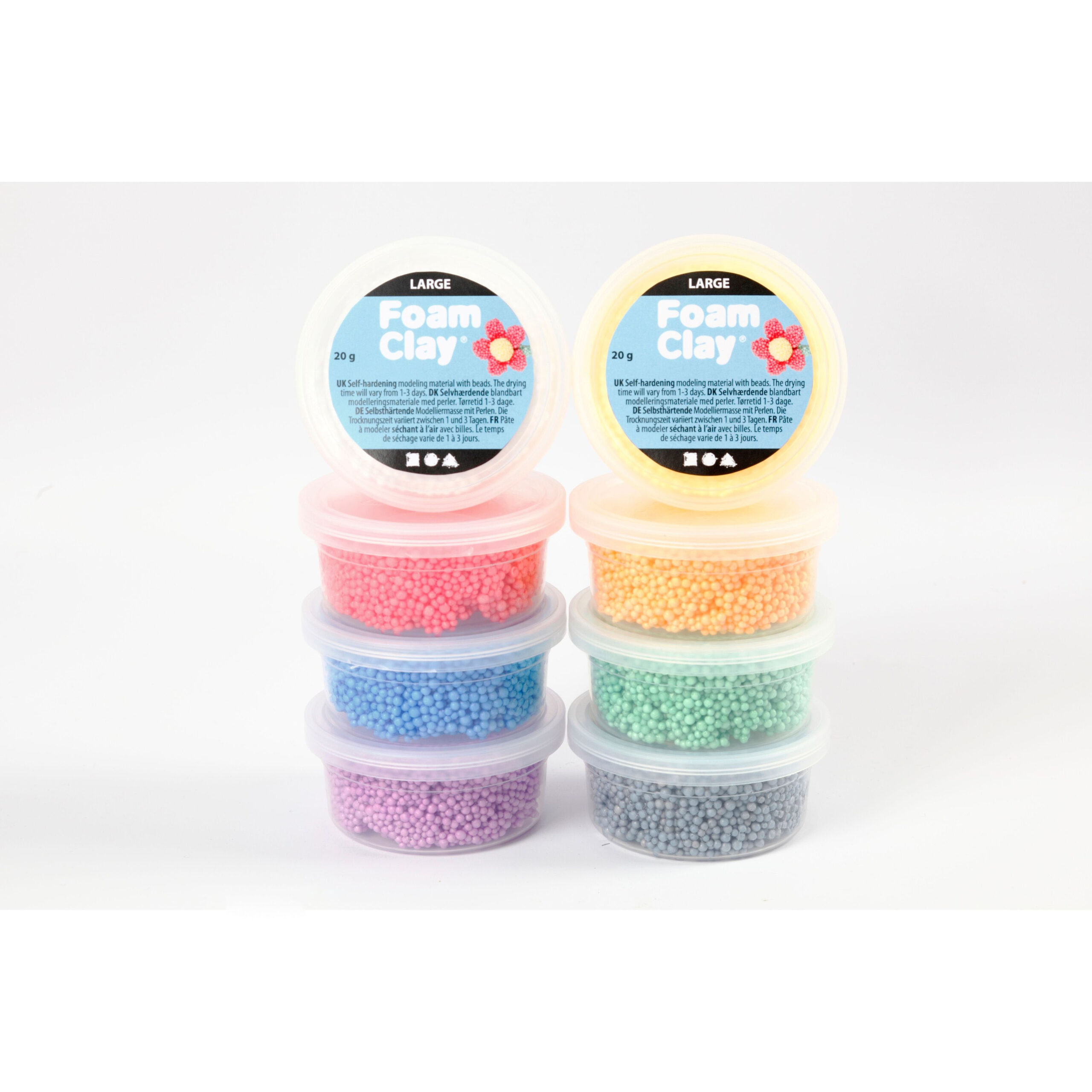 Foam Clay lera Large mixade färger 8x20g Festfabriken.se