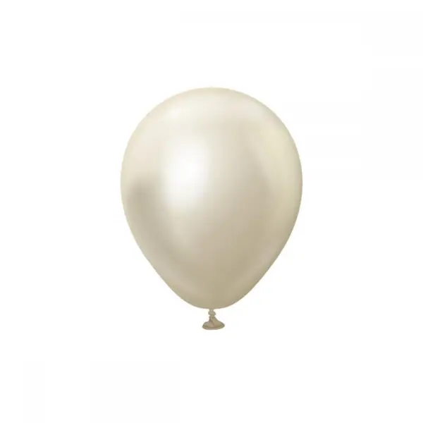 Latexballong Vit Guld Chrome 13cm 25-pack