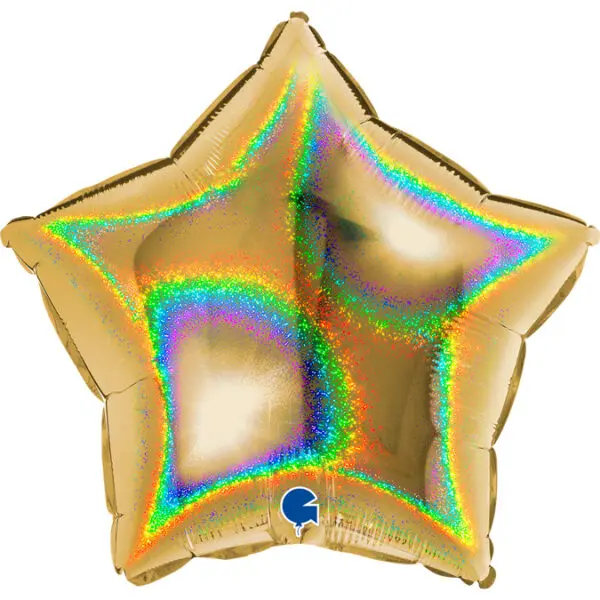 Folieballong Stjärna Glitter Guld 46cm