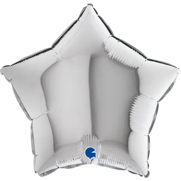 Folieballong Stjärna Silver 45cm