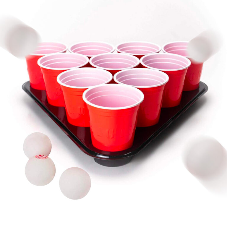 Beer Pong Kit 22st Röda muggar 53cl inkl 2st hållare Festfabriken.se