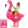 Uppblåsbar Ridande Flamingo Dräkt Rosa