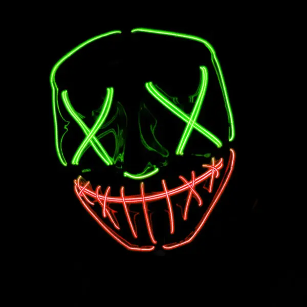 LED Mask Nightmare Mun Grön/Röd