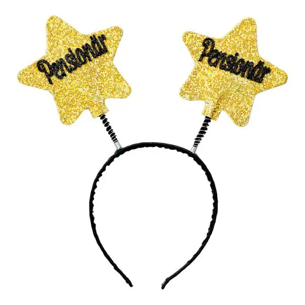 Diadem "Pensionär" Guldglittrig