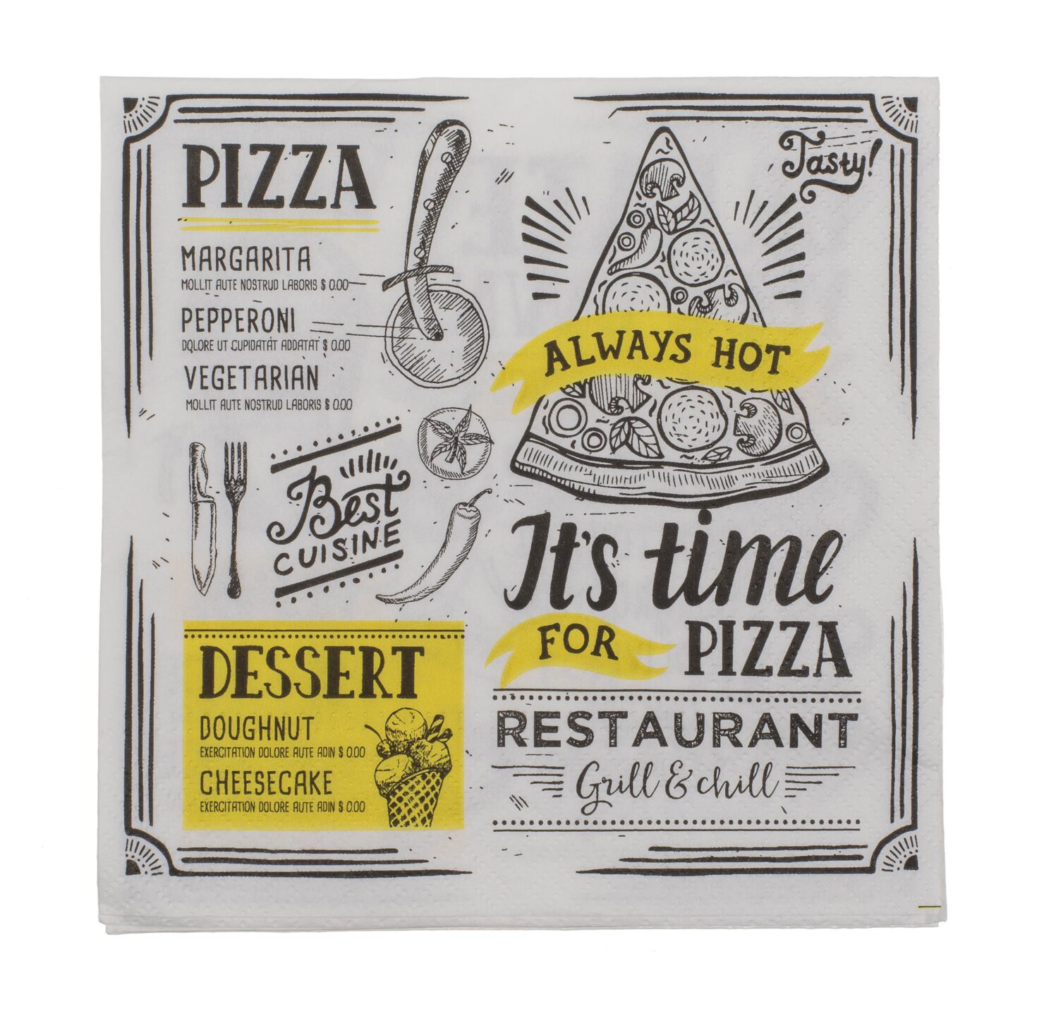 20x Pizza-Servietten 33x33cm – Lustige Tischdeko Für Parties & Basteln