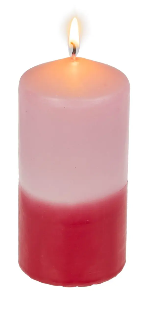 Blockljus rosa / röd 12x6cm