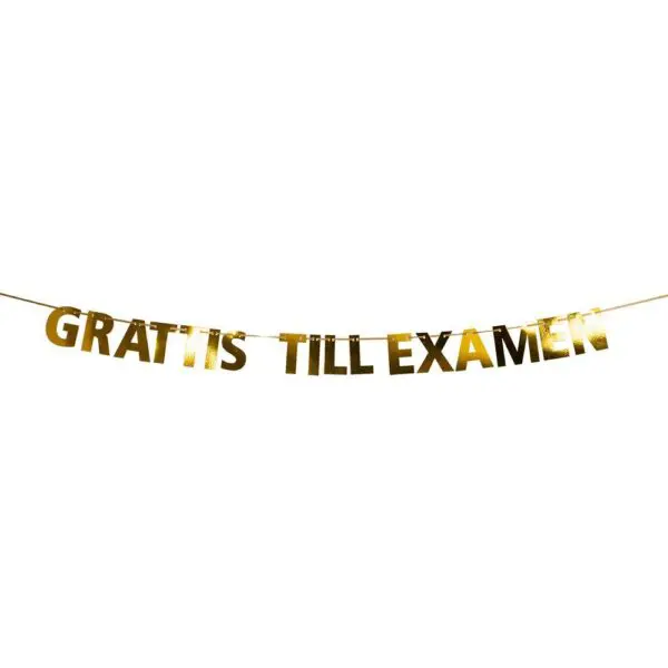 Girlang "Grattis till examen" Guldfärg 360cm